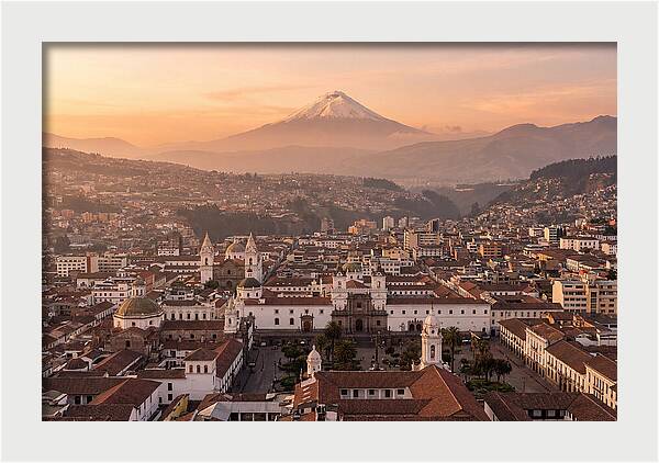Quito From El Panecillo At Golden Hour