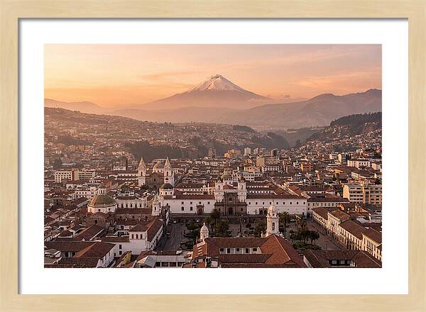 Quito From El Panecillo At Golden Hour