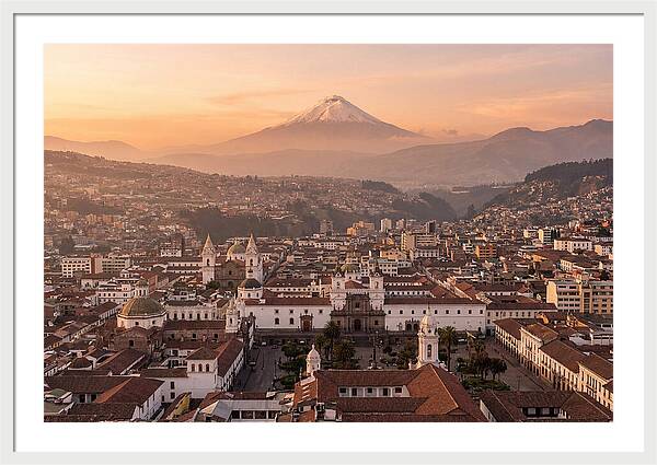 Quito From El Panecillo At Golden Hour