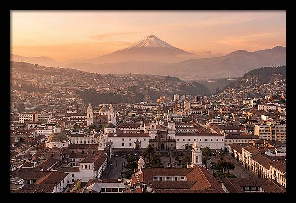 Quito From El Panecillo At Golden Hour