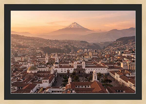 Quito From El Panecillo At Golden Hour