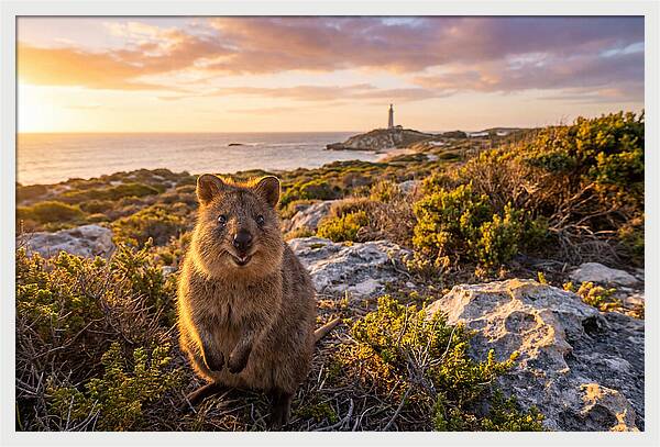 Quokka Smiling At Sunset