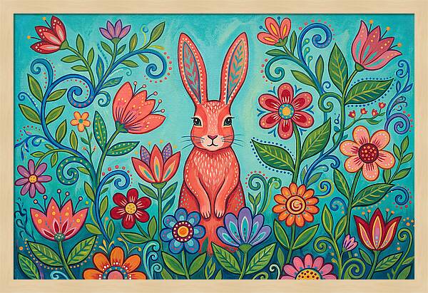 Rabbit Among Vibrant Blooms