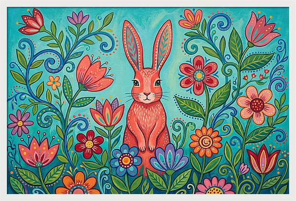 Rabbit Among Vibrant Blooms
