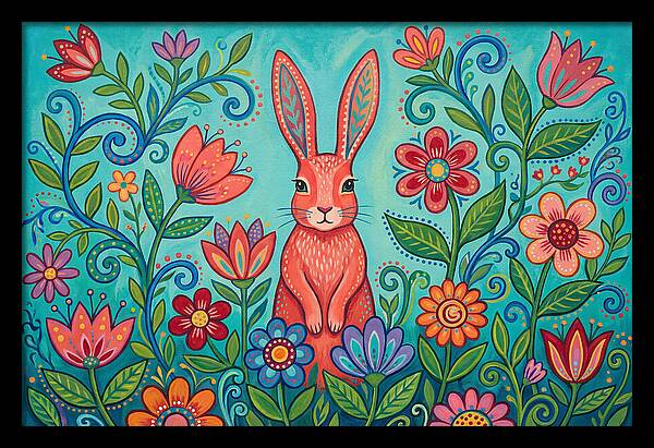 Rabbit Among Vibrant Blooms