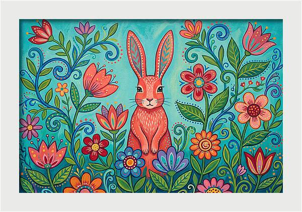 Rabbit Among Vibrant Blooms
