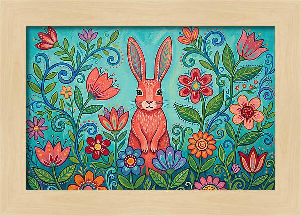 Rabbit Among Vibrant Blooms