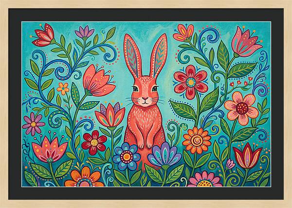 Rabbit Among Vibrant Blooms