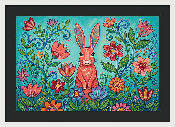 Rabbit Among Vibrant Blooms
