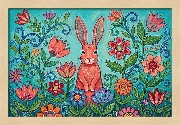 Rabbit Among Vibrant Blooms
