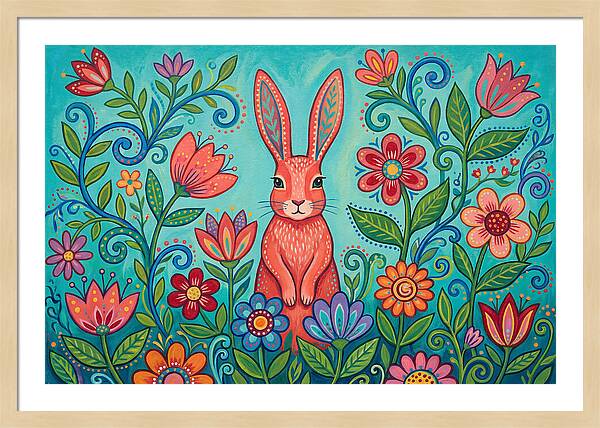 Rabbit Among Vibrant Blooms