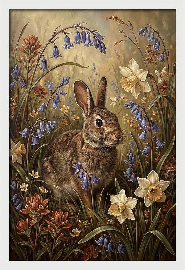 Rabbit Among Wildflowers