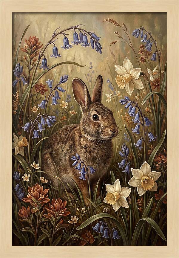 Rabbit Among Wildflowers