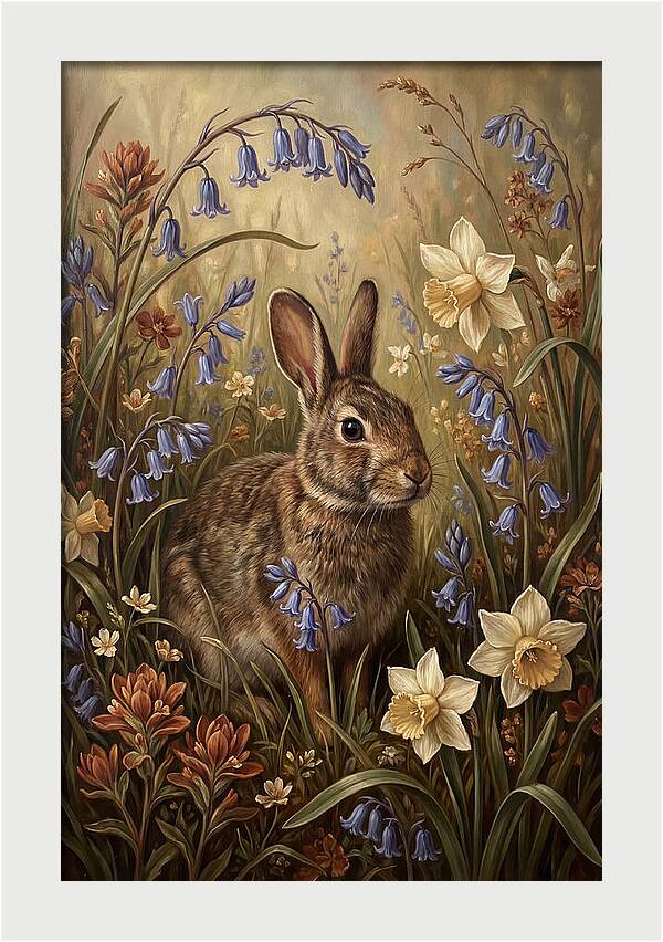 Rabbit Among Wildflowers