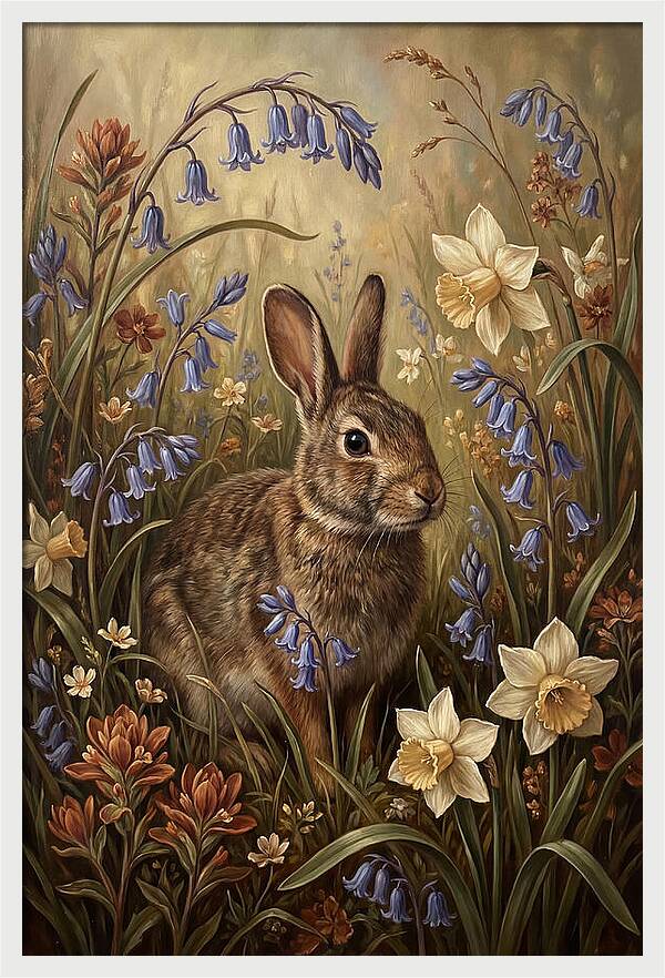 Rabbit Among Wildflowers