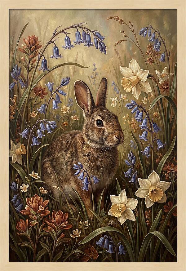 Rabbit Among Wildflowers