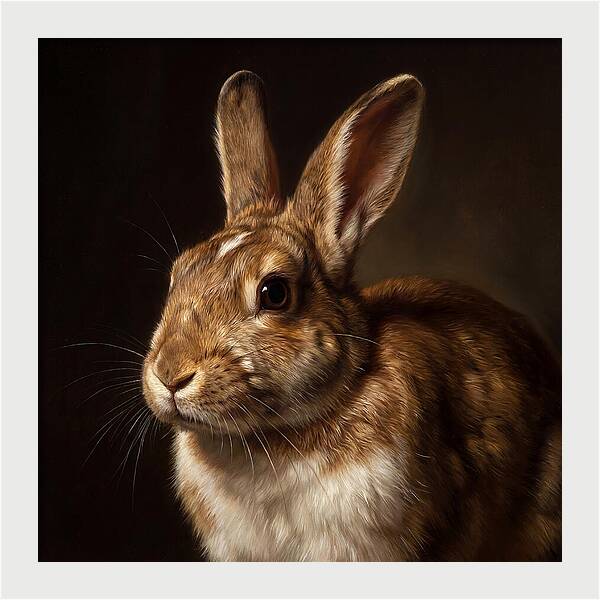 Rabbit Portrait In Realism