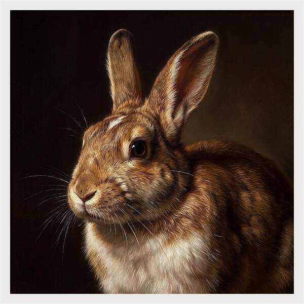 Rabbit Portrait In Realism