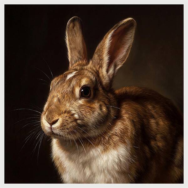 Rabbit Portrait In Realism
