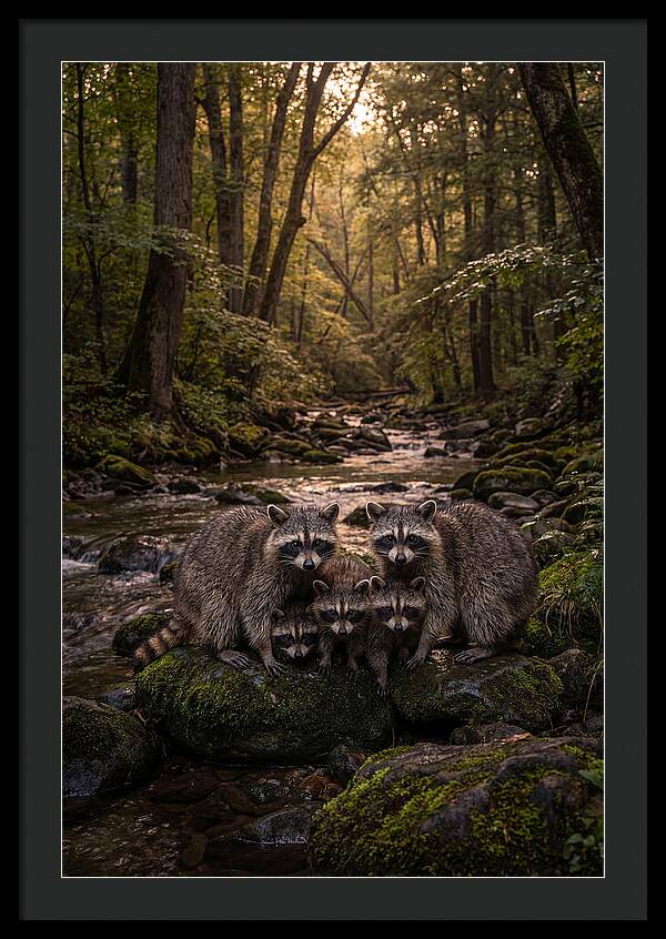 Raccoon Family Gathering