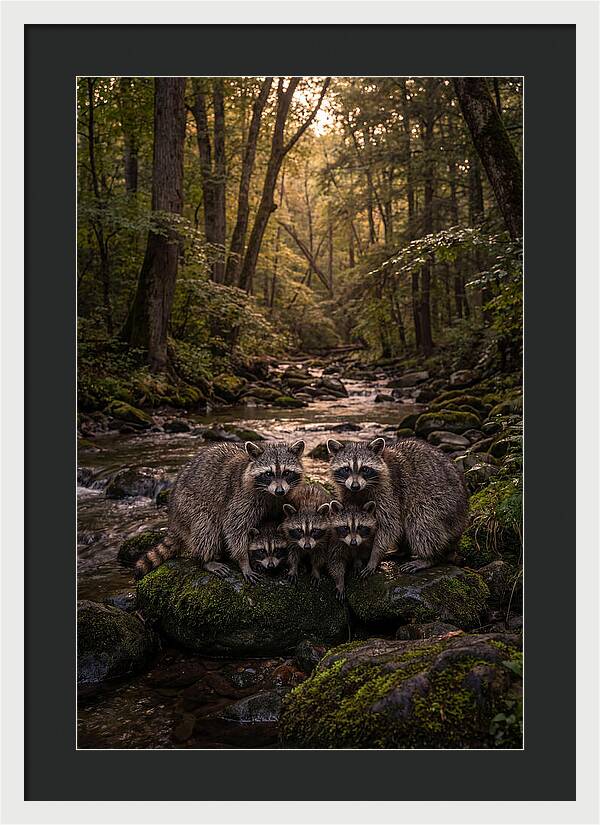 Raccoon Family Gathering