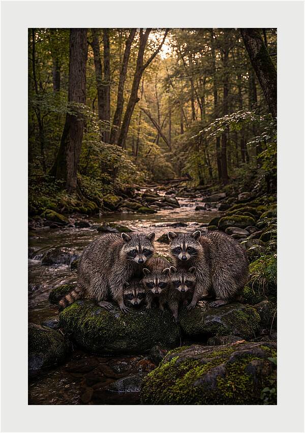 Raccoon Family Gathering