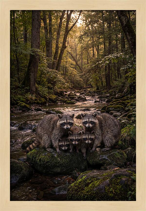 Raccoon Family Gathering