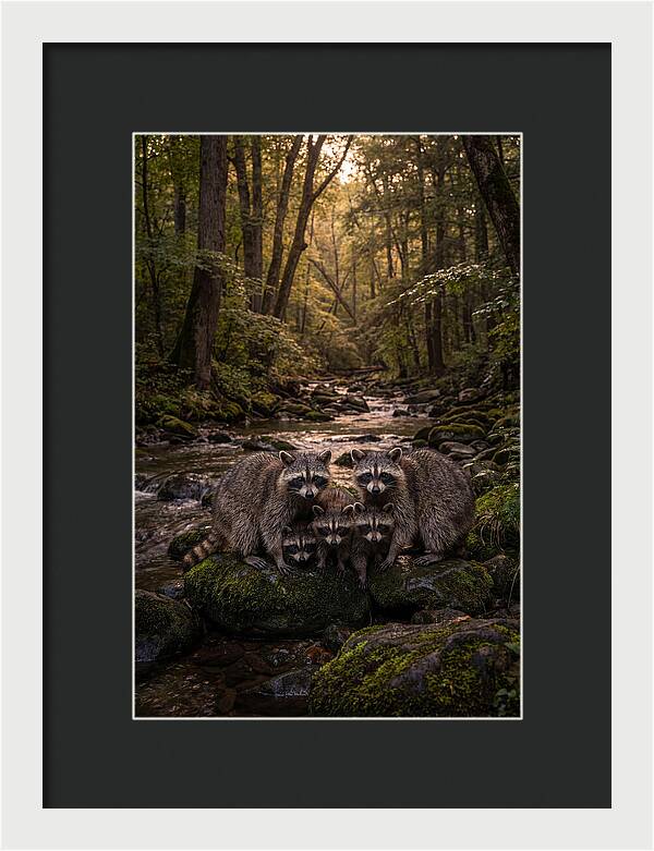 Raccoon Family Gathering