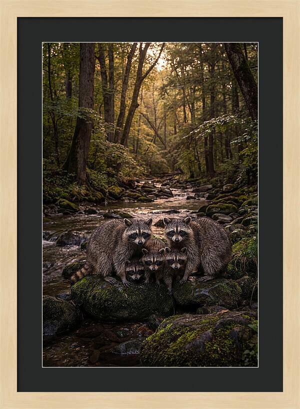 Raccoon Family Gathering