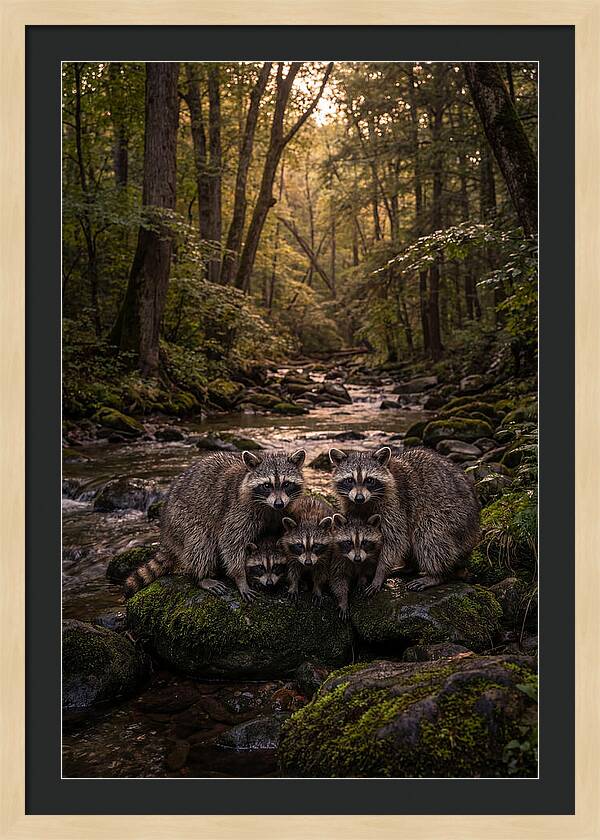 Raccoon Family Gathering