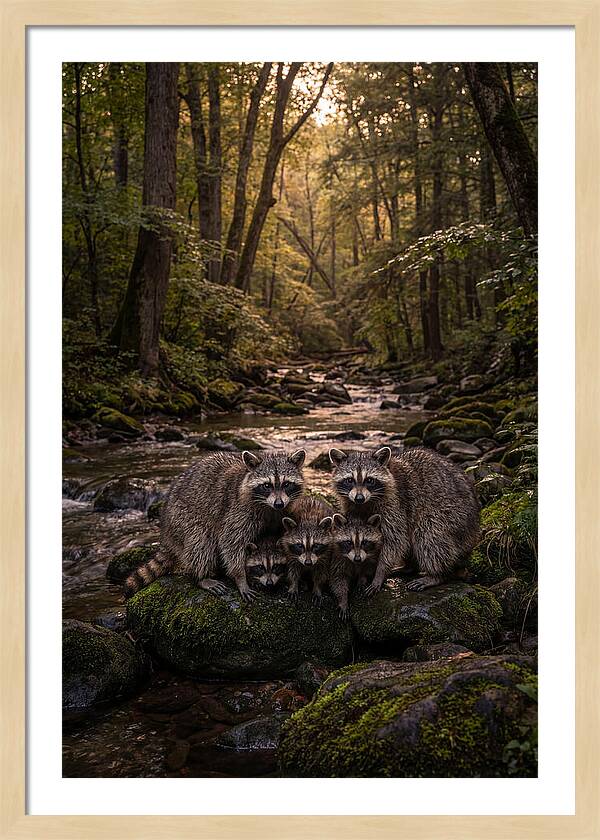 Raccoon Family Gathering