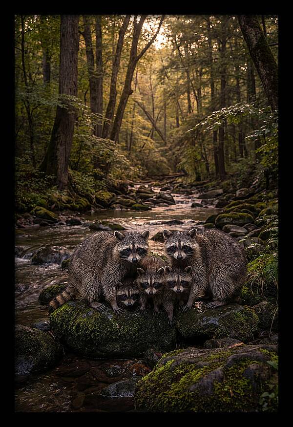 Raccoon Family Gathering
