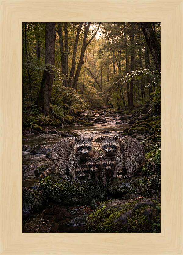 Raccoon Family Gathering
