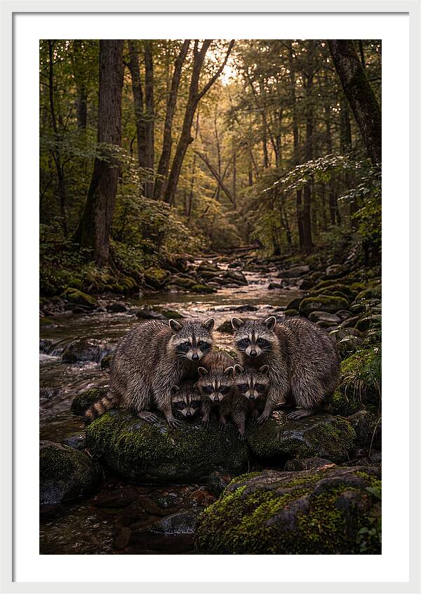 Raccoon Family Gathering