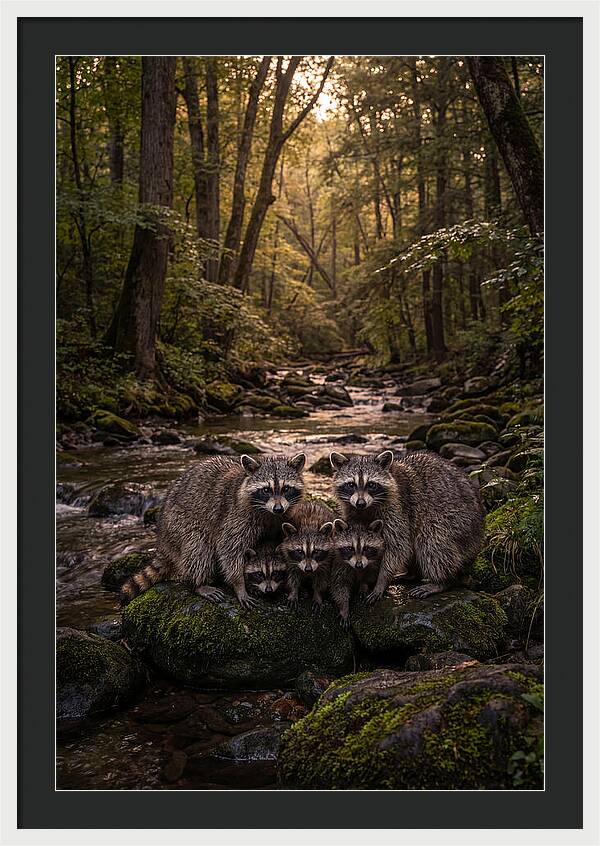 Raccoon Family Gathering