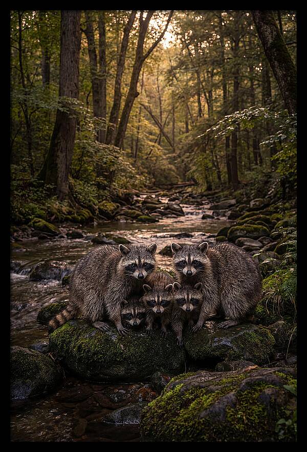 Raccoon Family Gathering