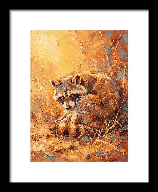 Raccoon In Golden Light