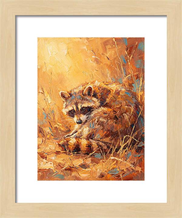 Raccoon In Golden Light