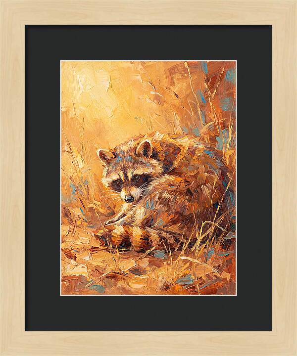 Raccoon In Golden Light