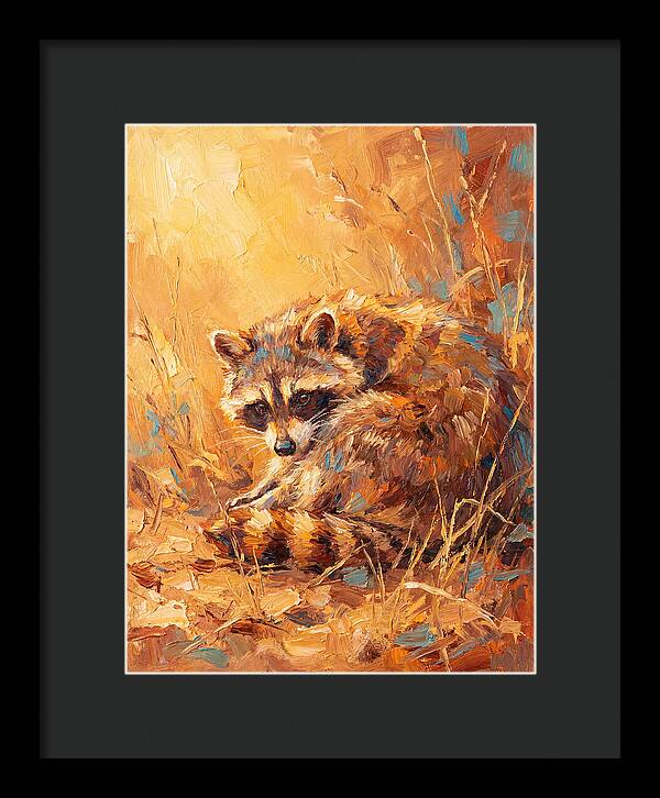 Raccoon In Golden Light