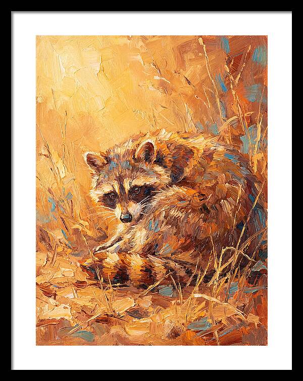 Raccoon In Golden Light