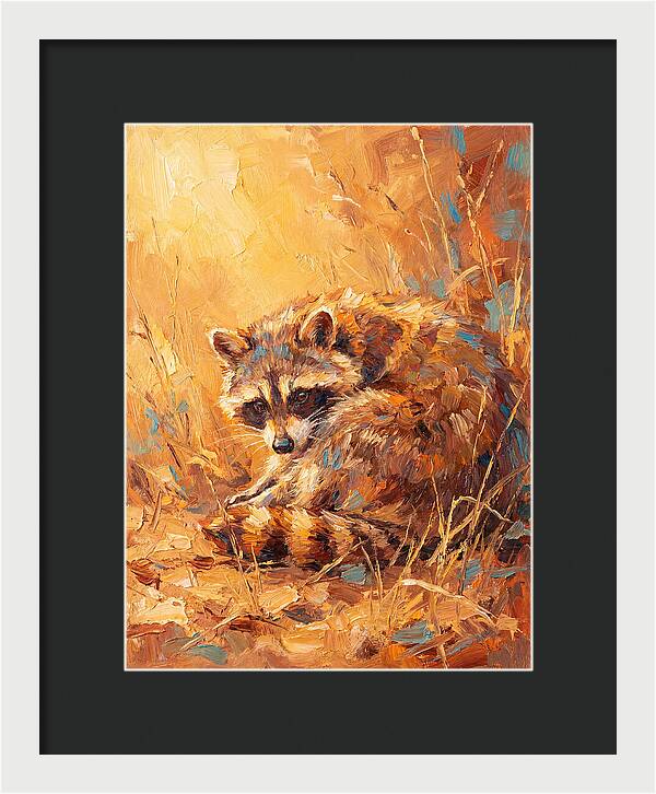 Raccoon In Golden Light