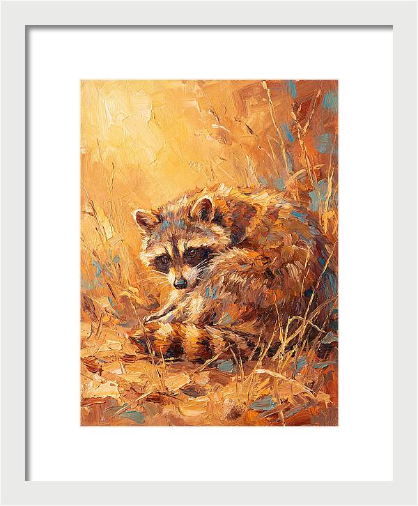 Raccoon In Golden Light