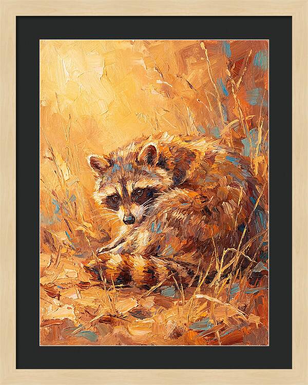 Raccoon In Golden Light