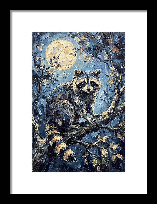 Raccoon In Moonlight