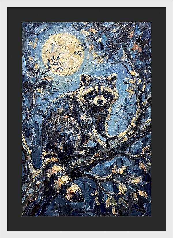 Raccoon In Moonlight
