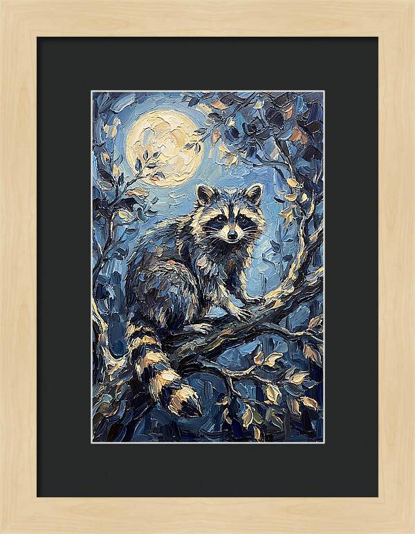 Raccoon In Moonlight