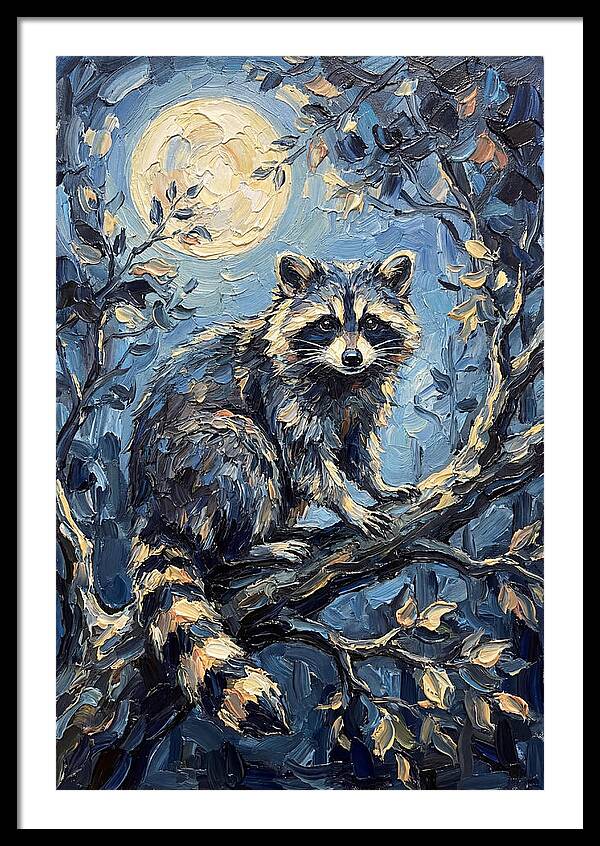 Raccoon In Moonlight