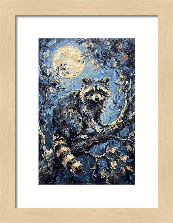 Raccoon In Moonlight