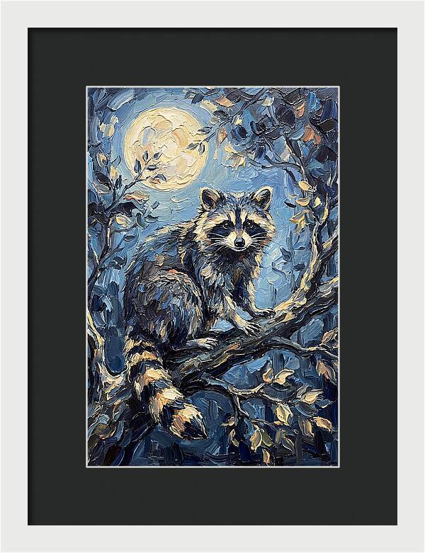Raccoon In Moonlight